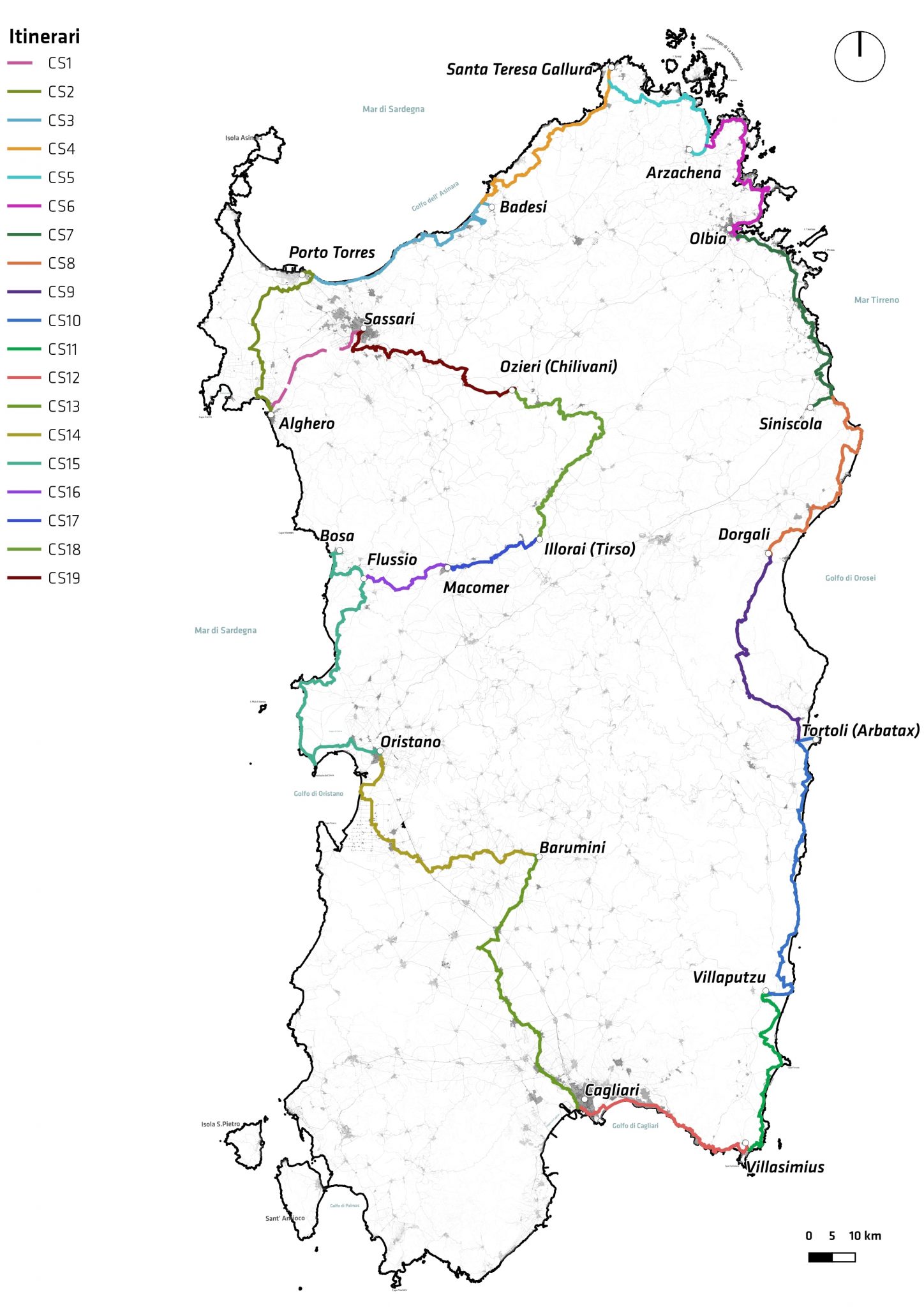 Itinerari Ciclovia della Sardegna
